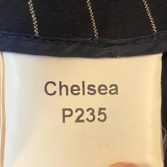 PIAZZA SEMPIONE wool blend high waist straight leg pinstripe pants in black - Picture 5 of 8